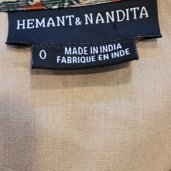 Anthropologie *HEMANT & NANDITA* ZERI PEASANT MIDI DRESS - Picture 9 of 11